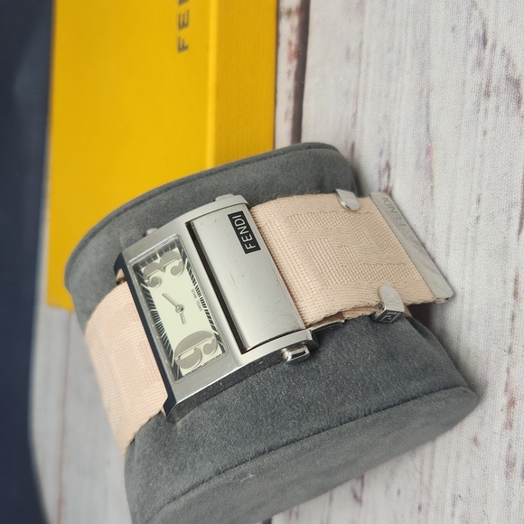 FENDI | Pre-owned Zip Code Watch Cream Zucca Bracelet Cream - Picture 1 of 16